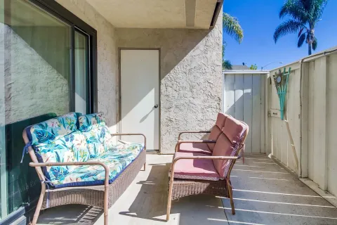 a outdoor space with a couch