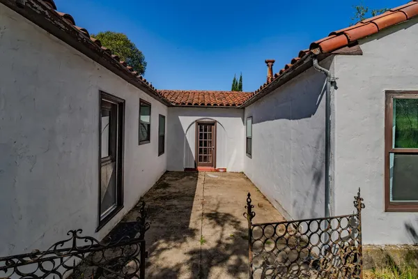 a front view of a house with windows