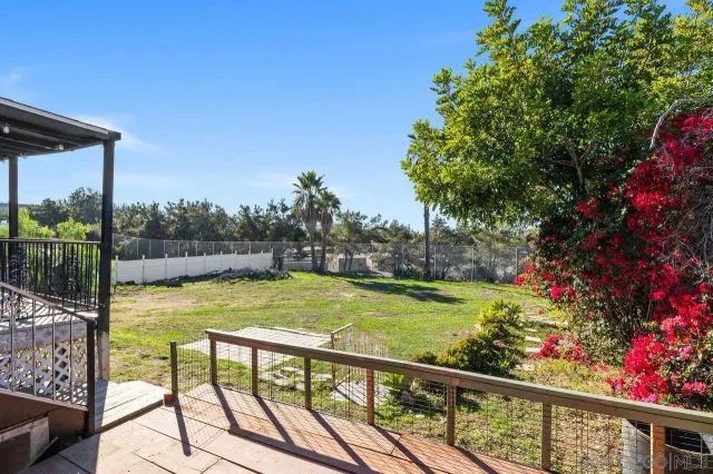 a view of a swimming pool with a garden