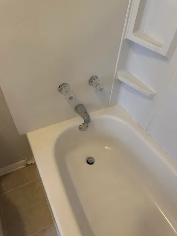 a bathroom with a tub