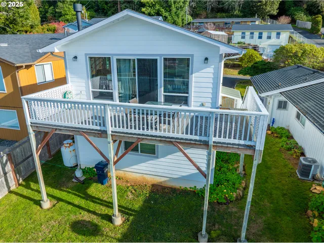 a view of a swimming pool with a patio