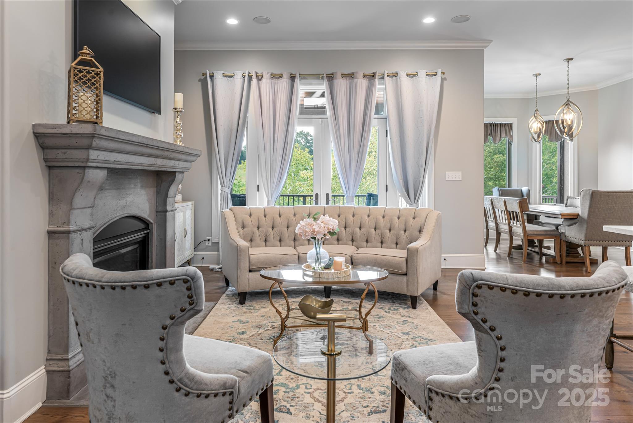 64 Waterhill Way Fletcher, NC 28732 - Photo 10 of 48 a living room with furniture and a fireplace