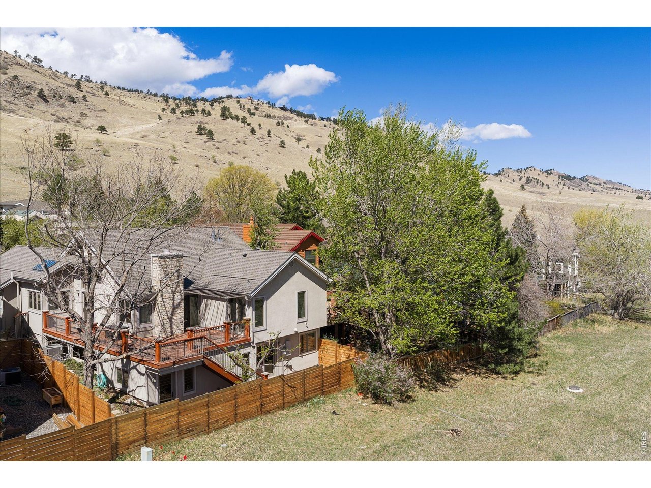 a view of a house with a mountain