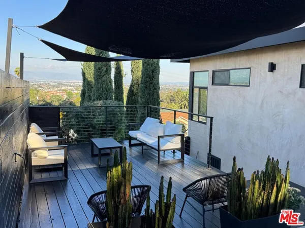 a outdoor view with a sitting space