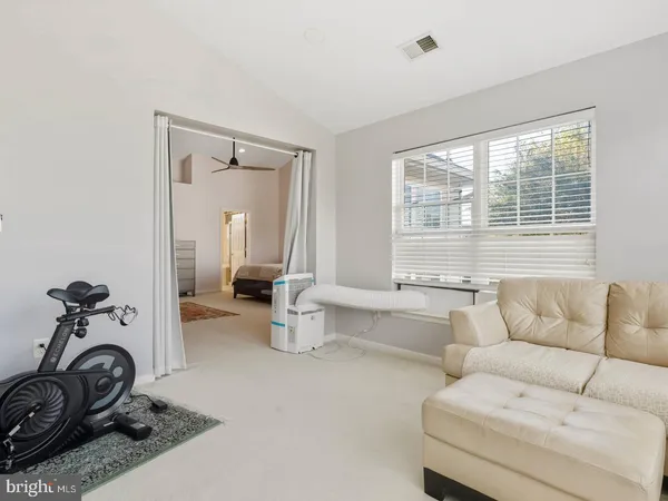a view of a livingroom with a couch