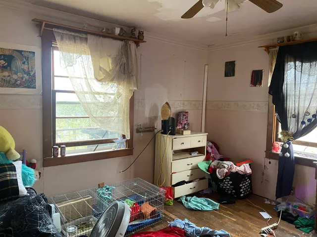 a room with toys and a window