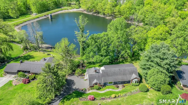an aerial view of a house
