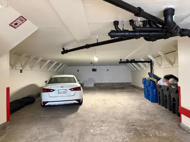 a car parked in garage