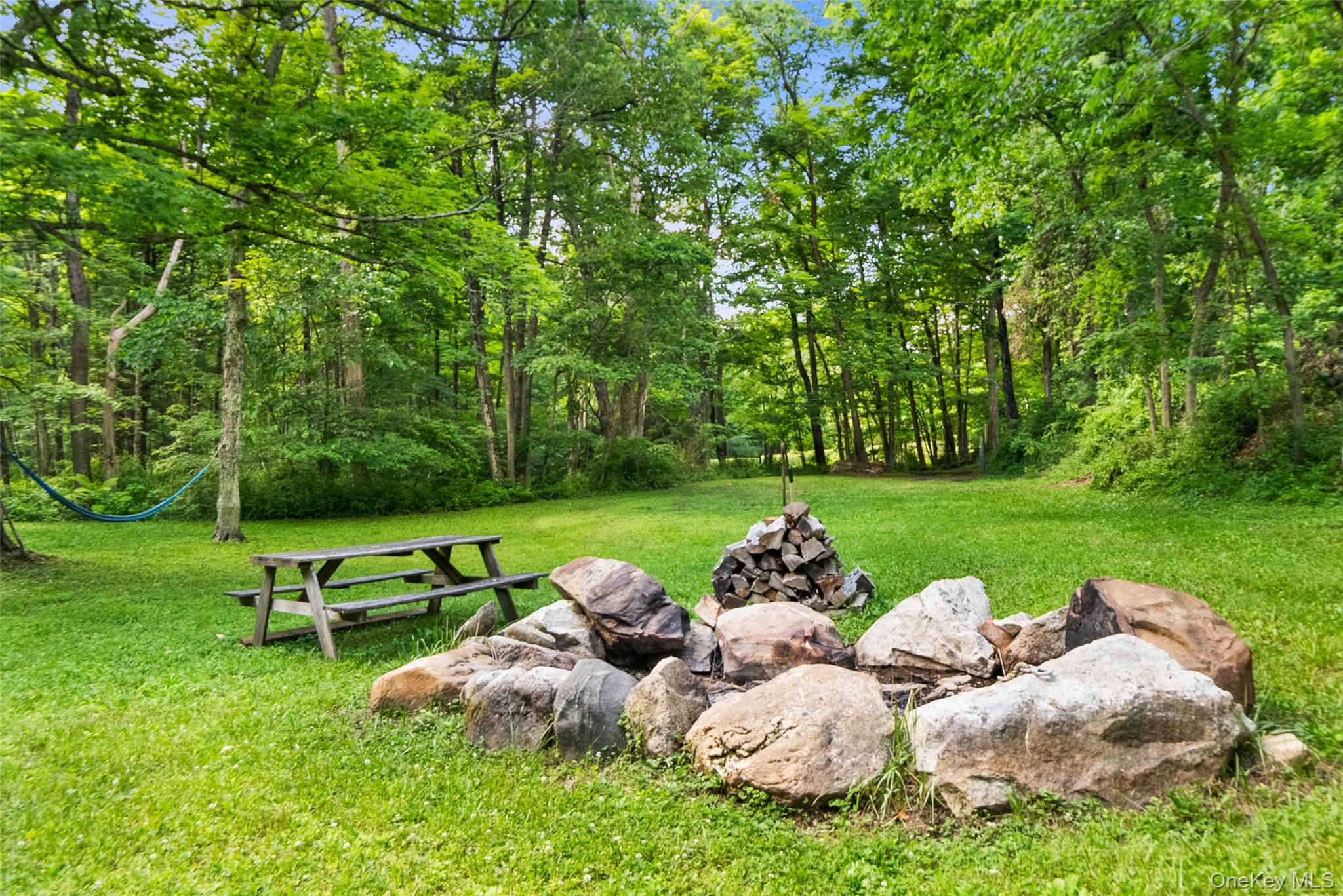 73 Lake Ellis Road Wingdale, NY 12594 - Photo 41 of 43 Another view of the fire pit with hammock!