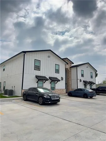 a car parked in front of a house