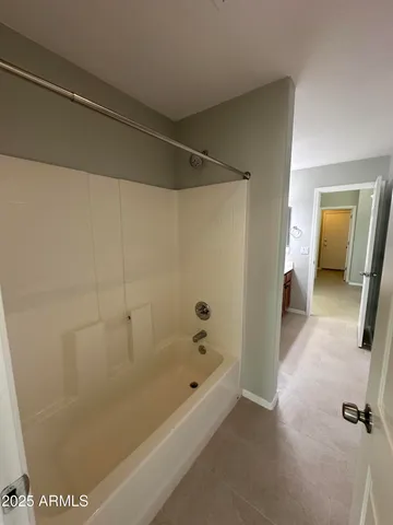 a bathroom with a tub