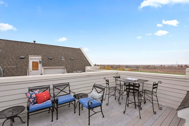 an outdoor view with patio