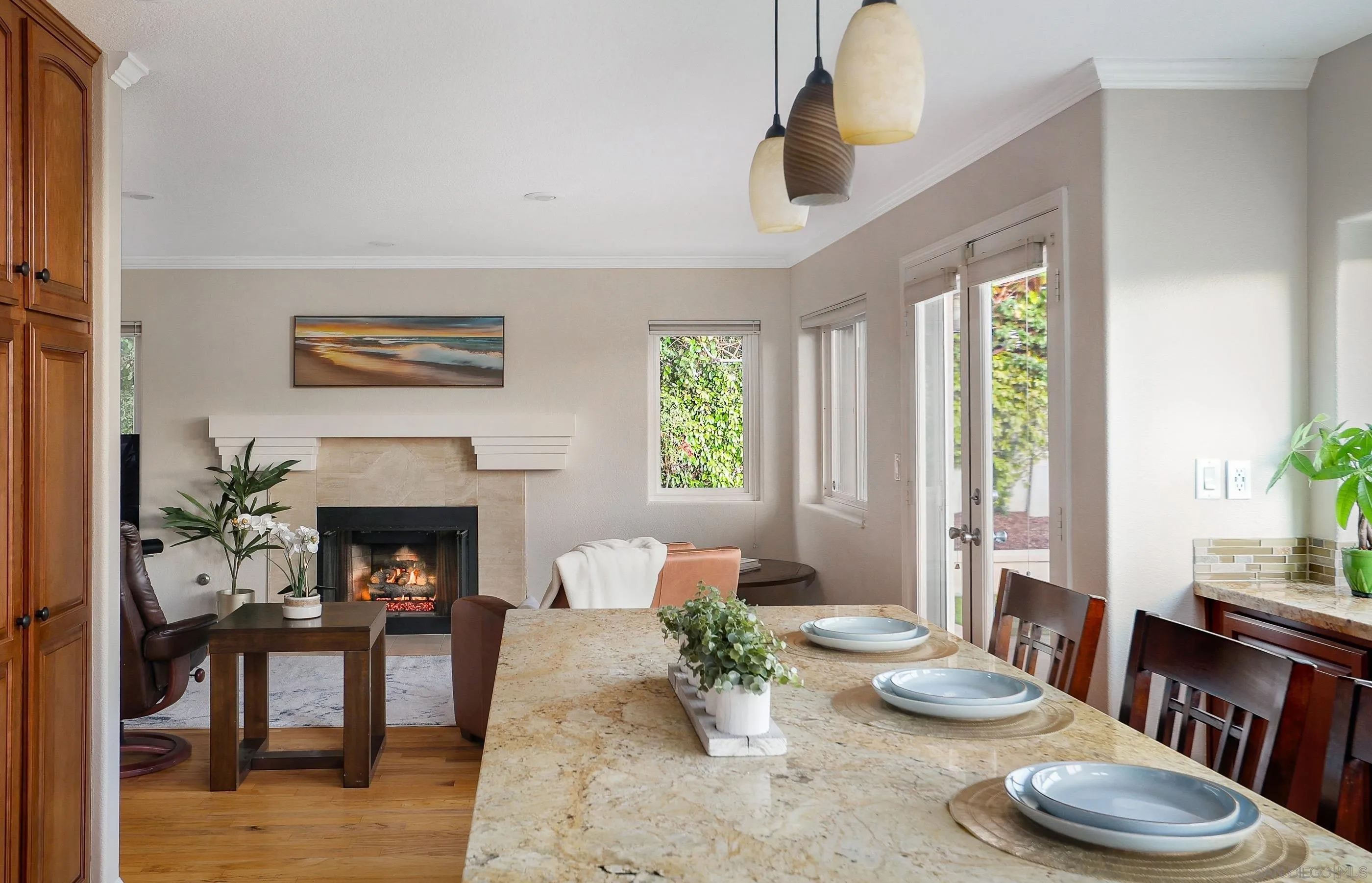 2347 Terraza Ribera Carlsbad, CA 92009 - Photo 16 of 42 a living room with furniture and a fireplace