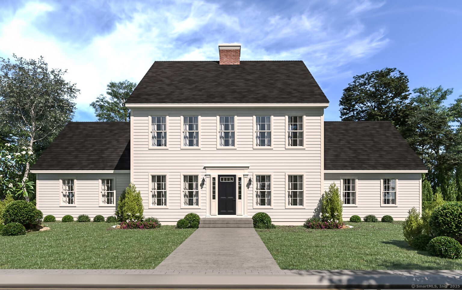 a front view of a house