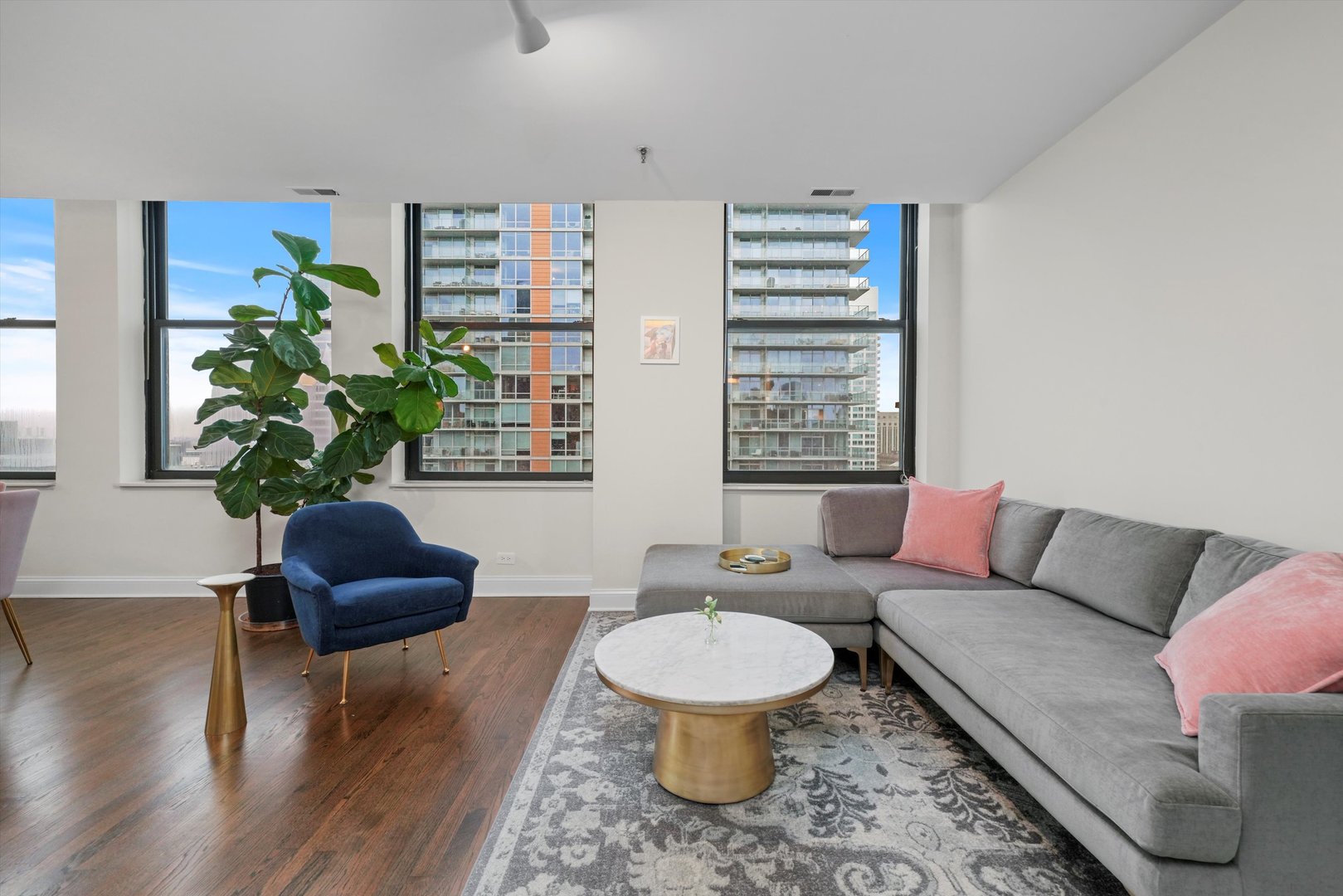 780 South Federal Street, Unit 1207 Chicago, IL 60605 - Photo 8 of 22 a living room with furniture and a potted plant