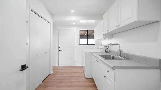 a view of a city street with a building