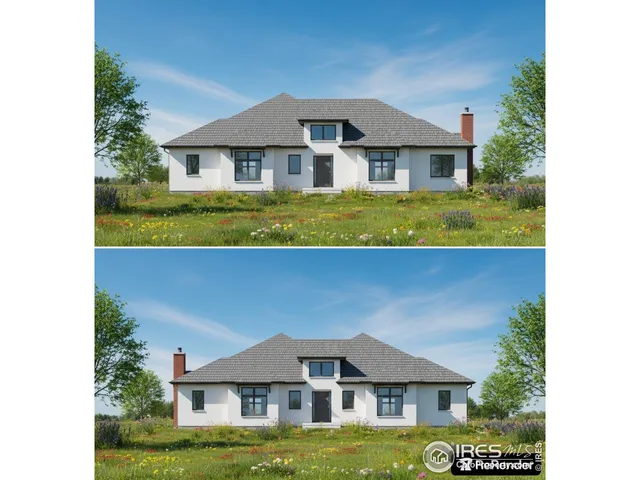 a front view of a residential houses with yard and green space