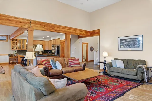 a living room with furniture and a couch