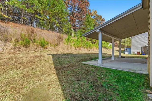 a view of a back yard of the house