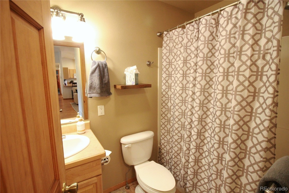 310 Honeysuckle Drive Hayden, CO 81639 - Photo 17 of 22 a white toilet sitting next to a shower curtain