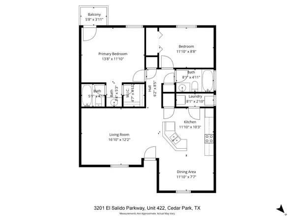 $1,195 | 3201 E El Salido Parkway, Unit 422, Cedar Park, TX 78613