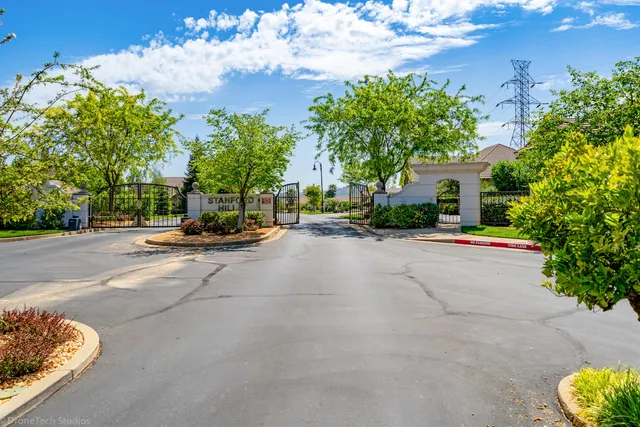 a view of a street with houses