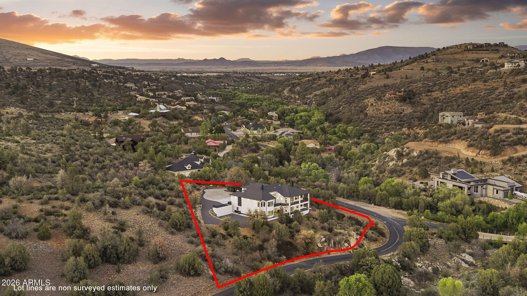 300 Lynx Creek Road Prescott, AZ 86303 - Photo 101 of 109 101-Aerial 6 Lot Lines