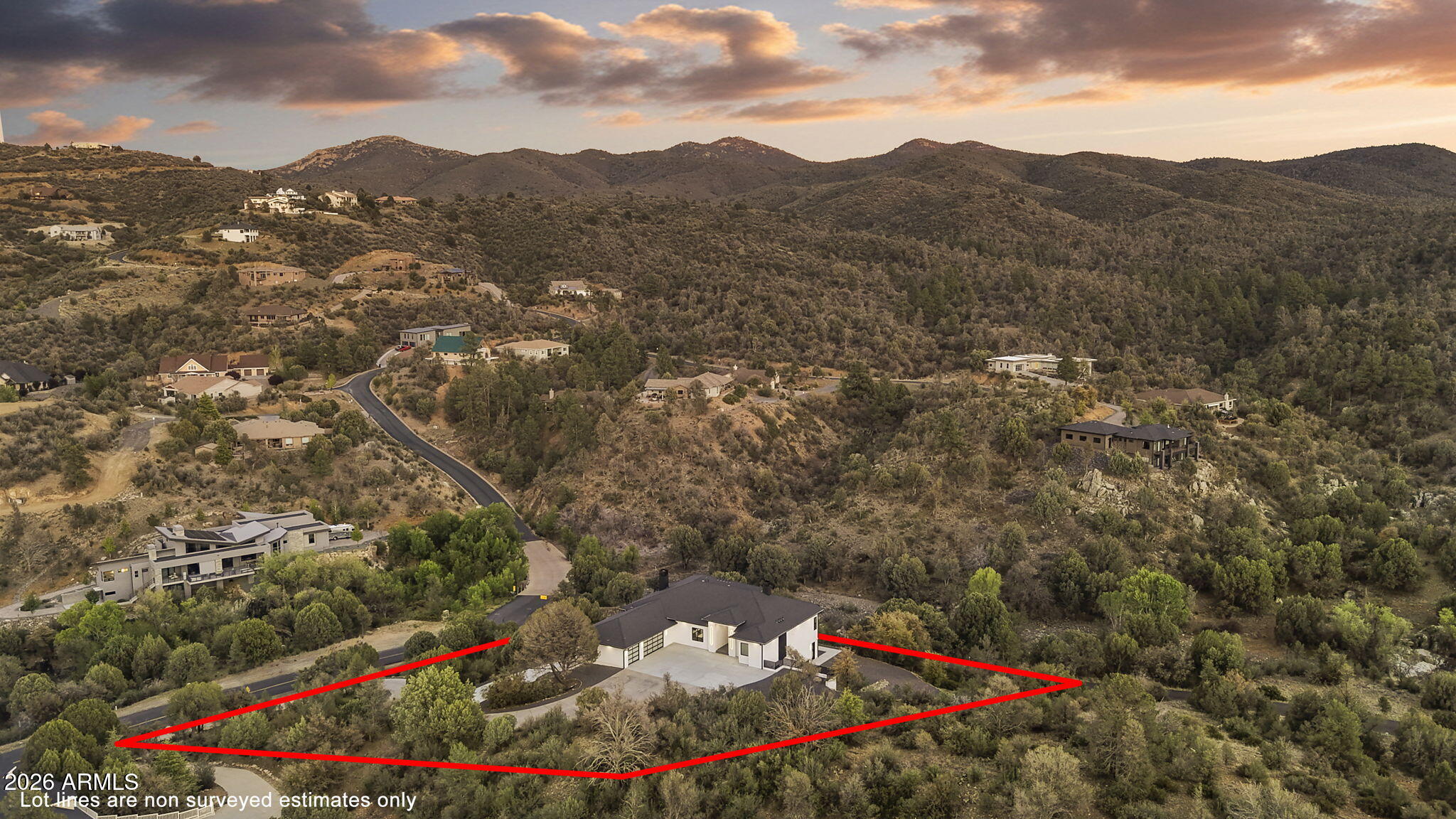 300 Lynx Creek Road Prescott, AZ 86303 - Photo 97 of 109 96-Aerial 4 Lot Lines