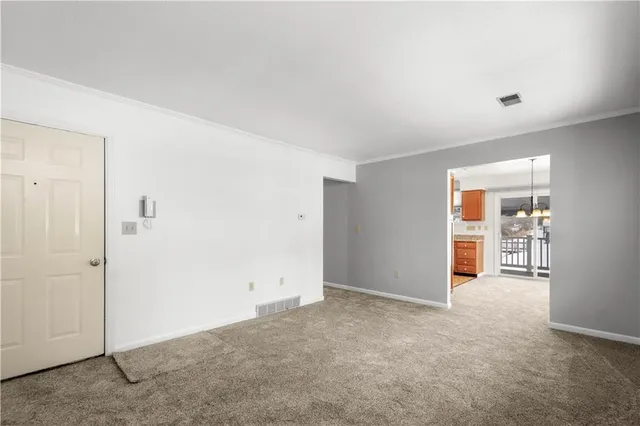 an empty room with closet