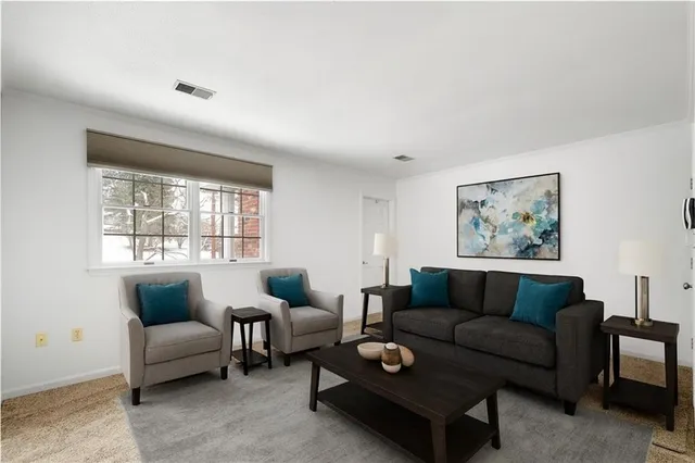 a living room with furniture and a couch