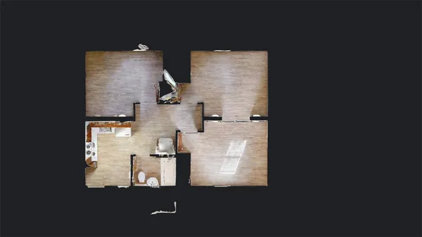 an aerial view of a residential houses with city view
