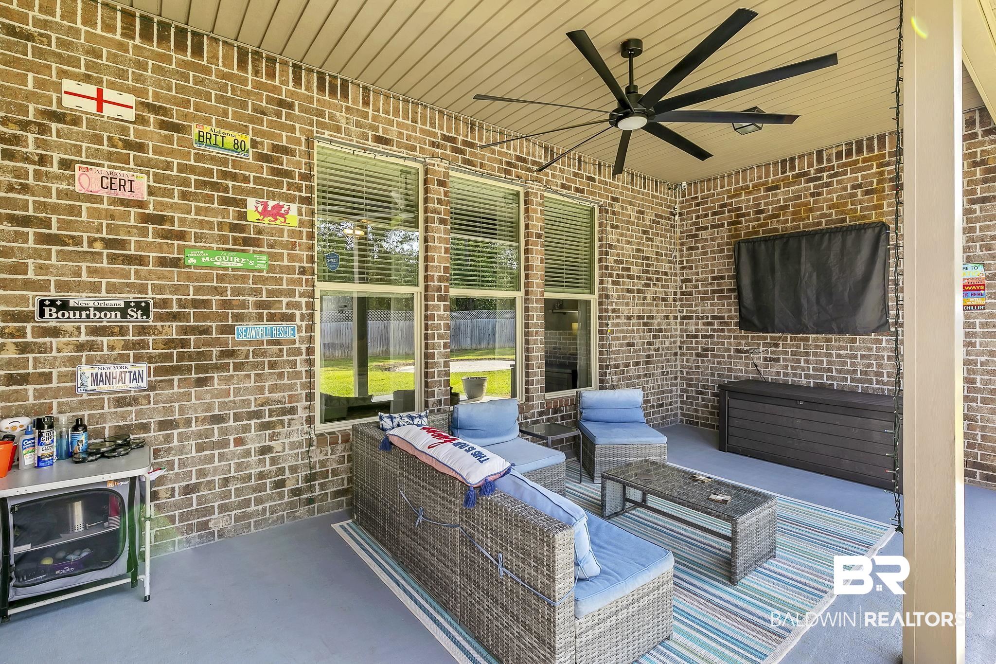 30635 Drayton Court Daphne, AL 36527 - Photo 34 of 51 View of patio / terrace featuring ceiling fan and an outdoor hangout area
