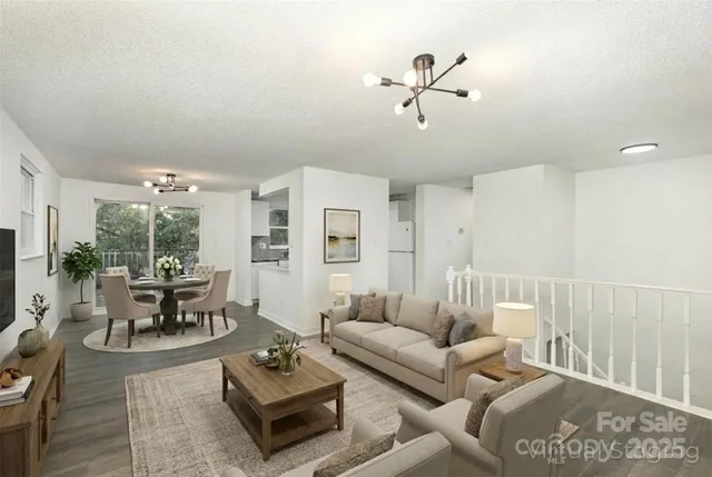 a living room with furniture