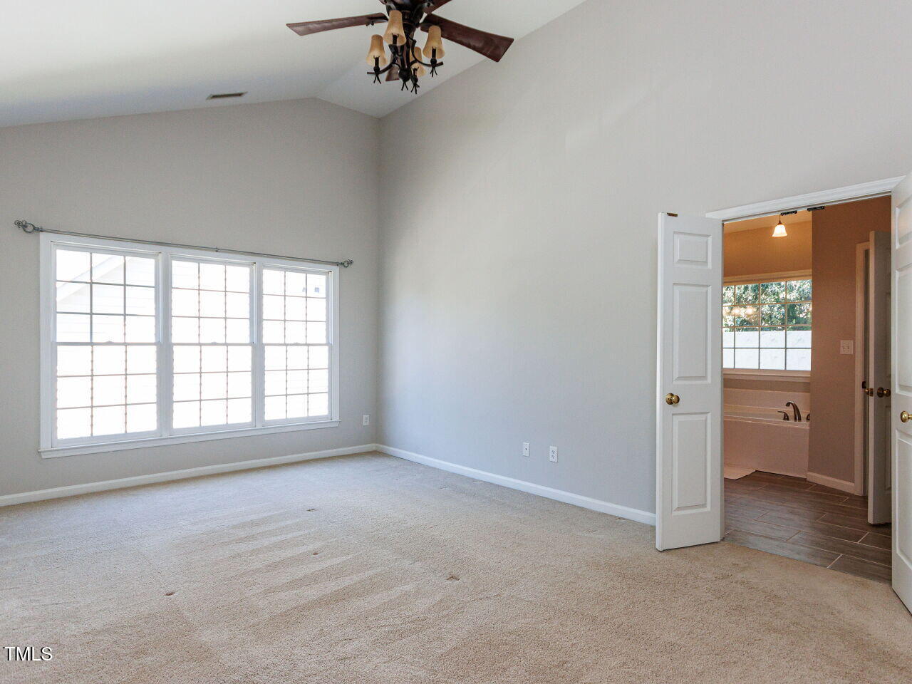 6516 Englehardt Drive Raleigh, NC 27617 - Photo 25 of 43 Primary Suite with vaulted ceiling, gorgeous bath.