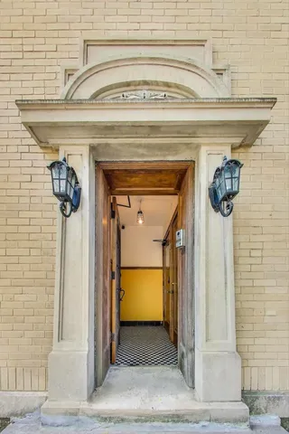 a view of a door of the house