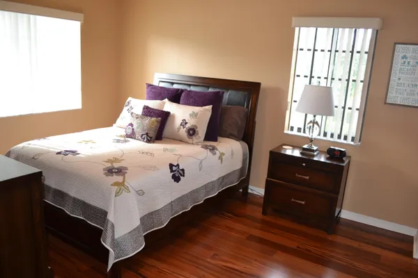 a living room with furniture