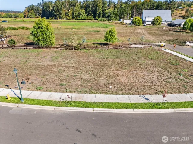 a view of a town with big yard