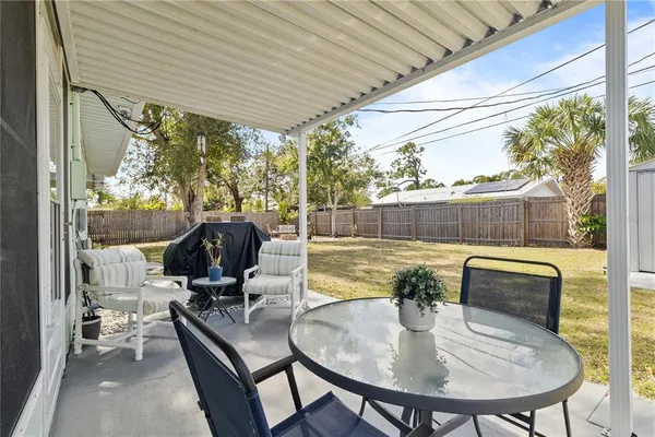 a outdoor space with furniture