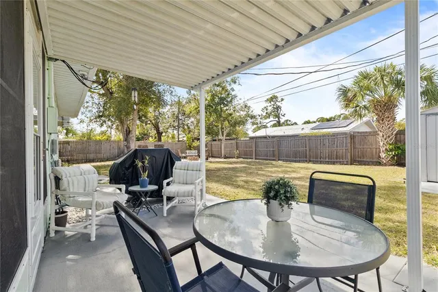 a outdoor space with furniture