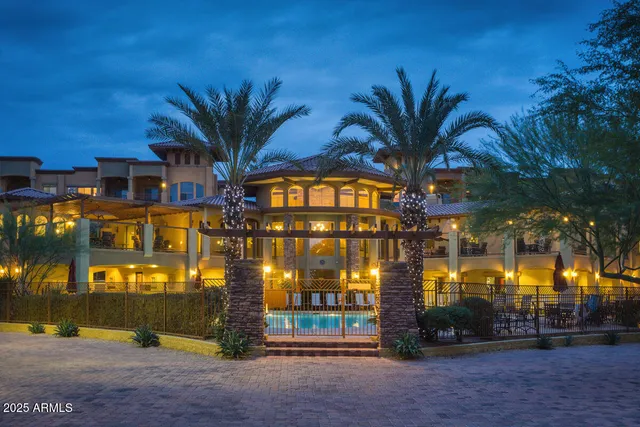 a view of a street with a building in front of it