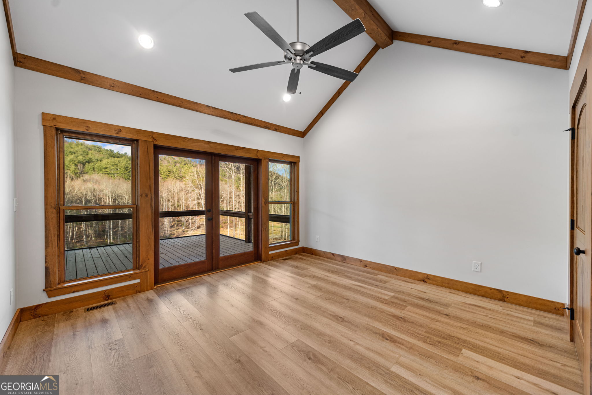 120 Cohutta Ranch Road Blue Ridge, GA 30513 - Photo 57 of 90 wooden floor in an empty room with a window