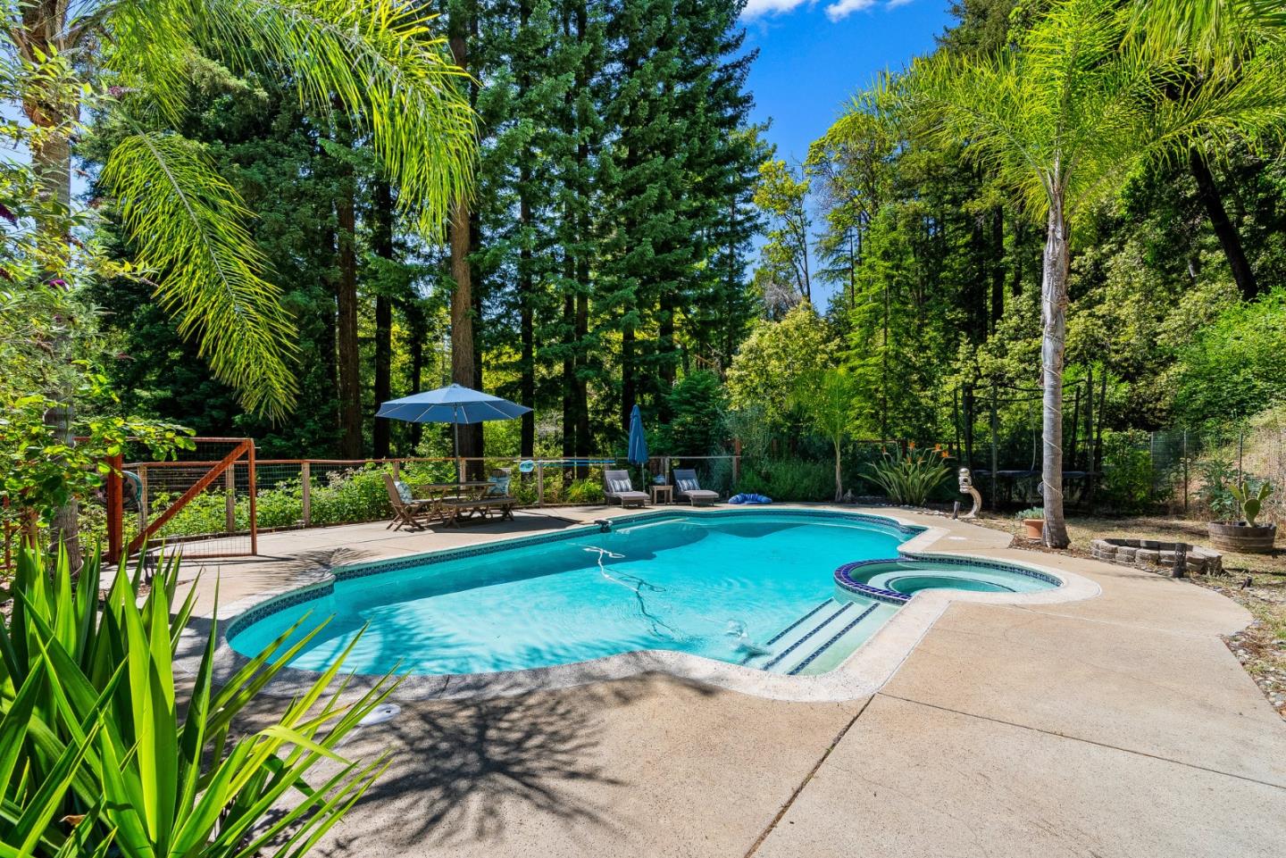 11150 Riverside Road Brookdale, CA 95005 - Photo 48 of 55 a view of a backyard with swimming pool
