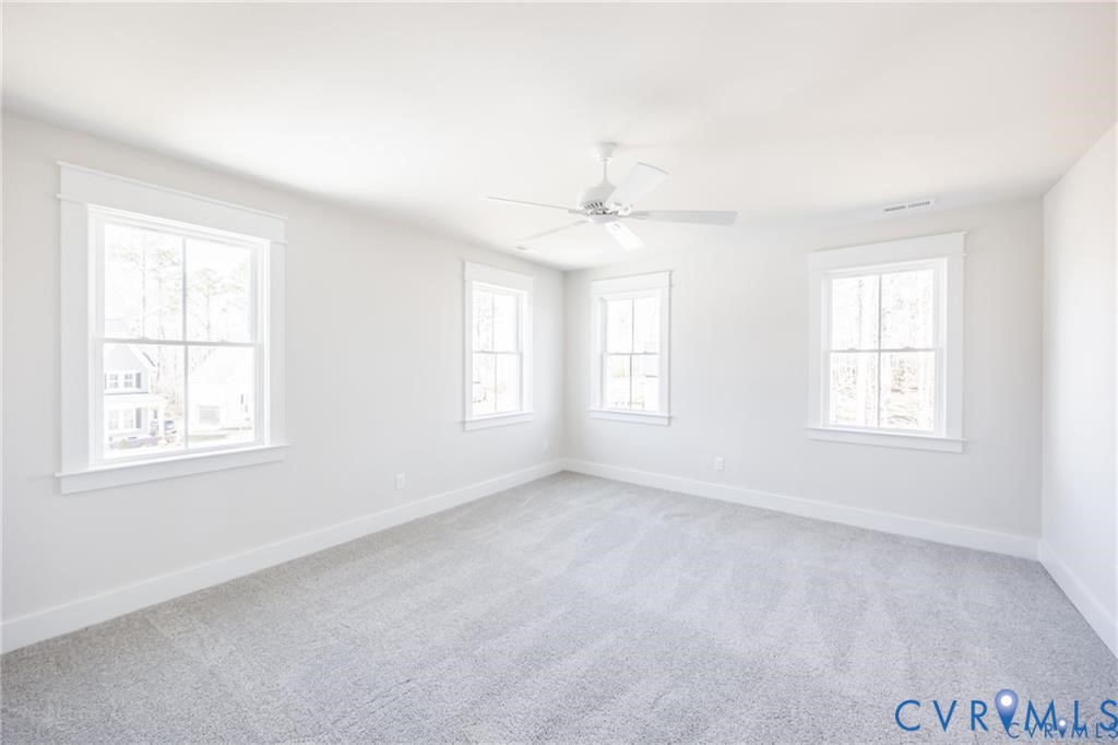 17601 Blue Is Place Moseley, VA 23120 - Photo 39 of 46 an empty room with a window and a ceiling fan