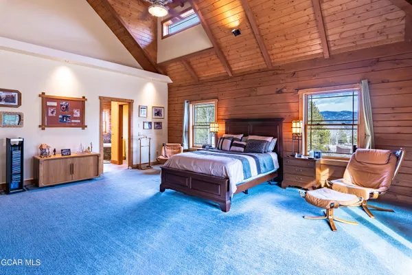 a view of a swimming pool with an ocean view