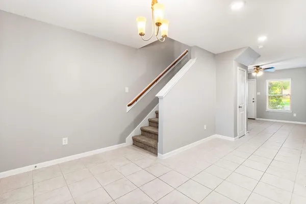 a view of an entryway with stairs