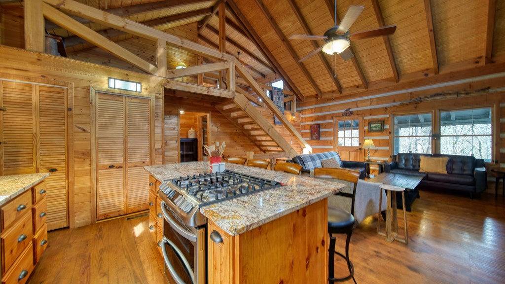 492 Chinkapin Drive Blue Ridge, GA 30513 - Photo 32 of 45 a open kitchen with stainless steel appliances granite countertop a stove and cabinets