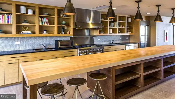 a room with cabinets