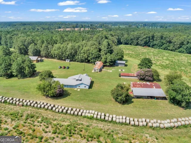 a view of a garden with a building in the background