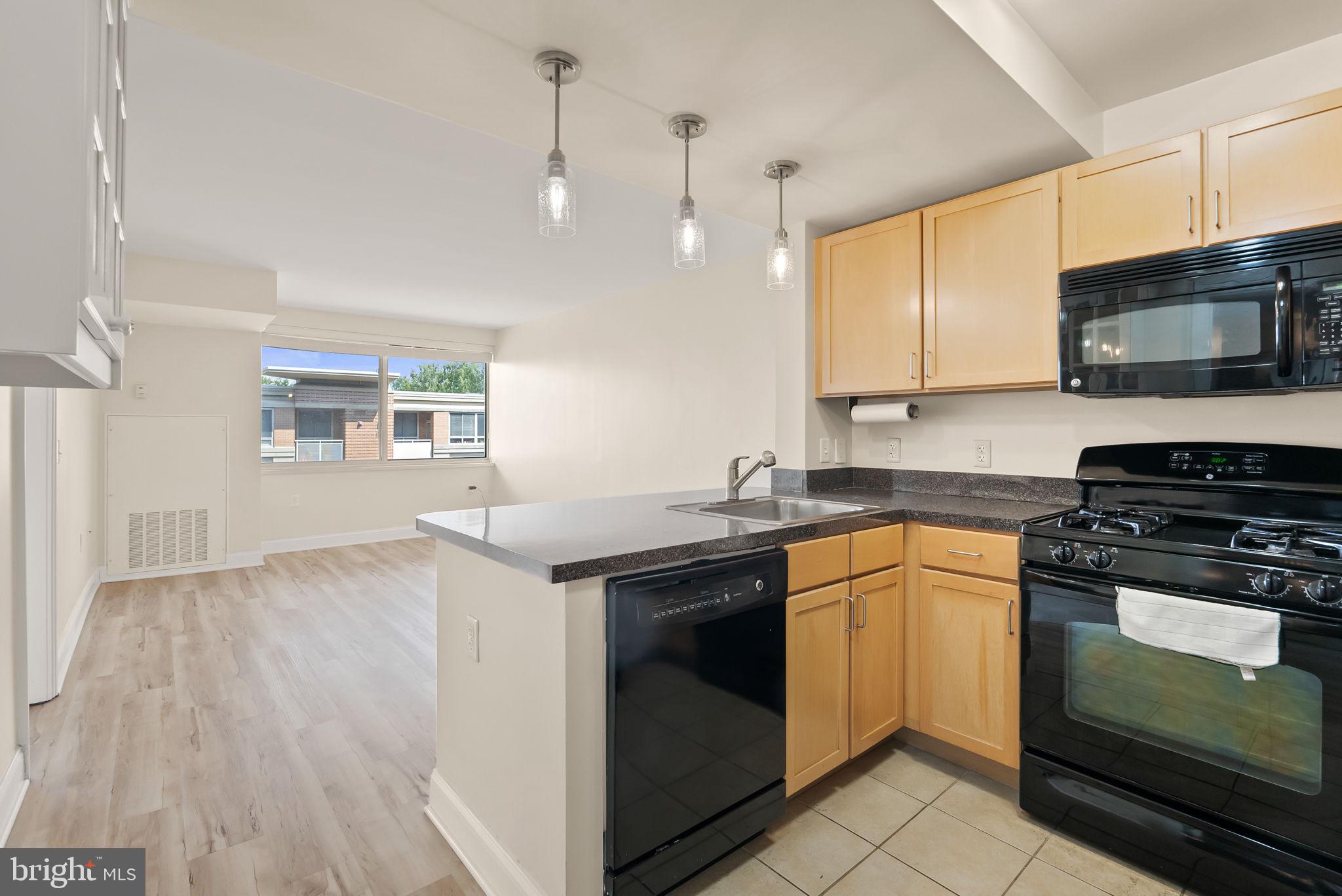 800 4th Street Southwest, Unit S513 Washington, DC 20024 - Photo 1 of 28 a kitchen with stainless steel appliances granite countertop a stove and a sink