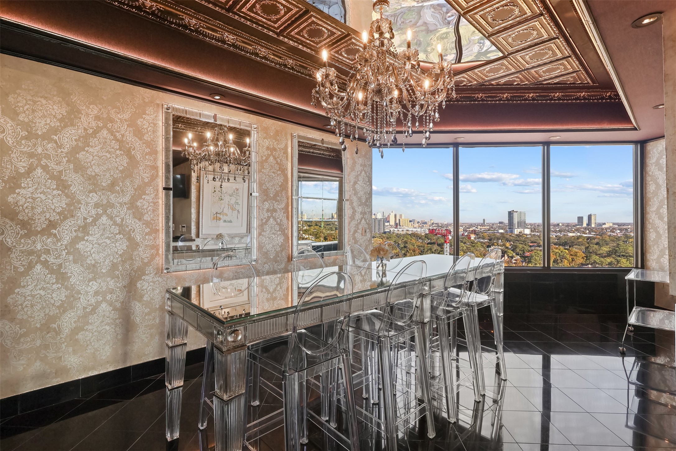 101 Westcott Street, Unit 2001 Houston, TX 77007 - Photo 13 of 47 a view of a dining room with furniture window and outside view